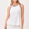 Tennis | Tennis^LIJA Womens Elite Echo Tank White/DarkNavy