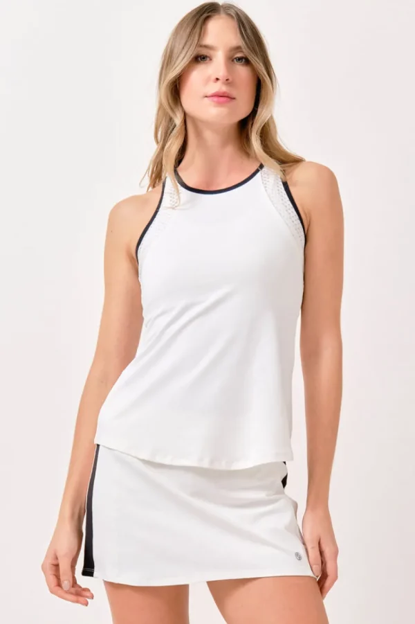 Tennis | Tennis^LIJA Womens Elite Echo Tank White/DarkNavy