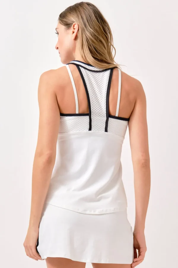 Tennis | Tennis^LIJA Womens Elite Echo Tank White/DarkNavy