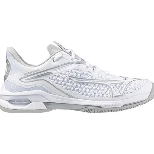 Tennis^Mizuno Women's Wave Exceed Tour 6 AC White/Silver-0073