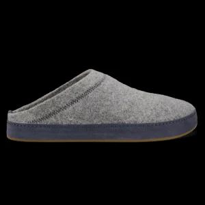 Casual^Olukai Men's Hāmani Hulu Wool Mule Slipper Graphite/TrenchBlue