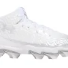 Lacrosse^Under Armour Boys' Spotlight Hammer Cleats White/MetallicSilver/MetallicSilver-100